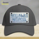 Welcome Winter Novelty License Plate Hat Tag Cotton / Charcoal