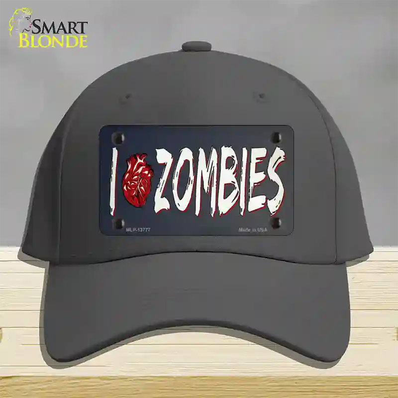 I Love Zombies Novelty License Plate Hat Tag Cotton / Charcoal