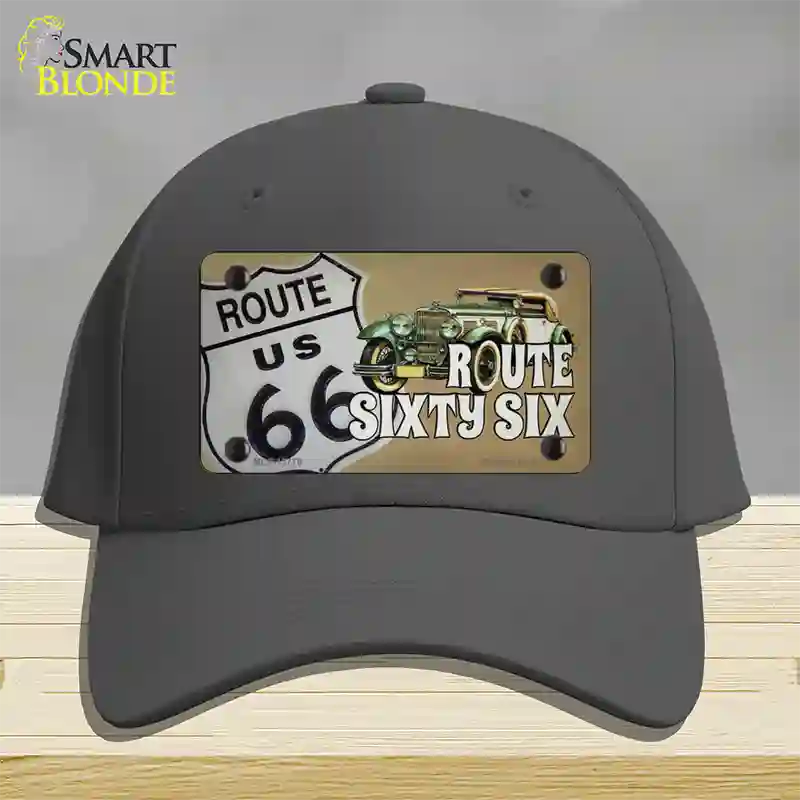 Route Sixty Six Novelty License Plate Hat Tag Cotton / Charcoal