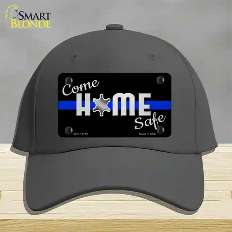 Come Home Safe Novelty License Plate Hat Tag Cotton / Charcoal