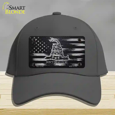 Dont Tread On Me Distressed Flag Novelty License Plate Hat Cotton / Charcoal