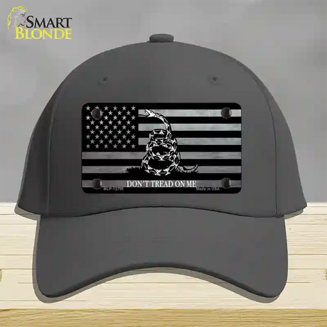 Dont Tread On Me American Flag Novelty License Plate Hat Cotton / Charcoal