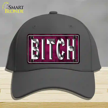 Bitch Pink Novelty License Plate Hat Tag Cotton / Charcoal