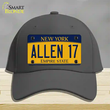 Allen 17 New York Novelty License Plate Hat Tag Cotton / Charcoal