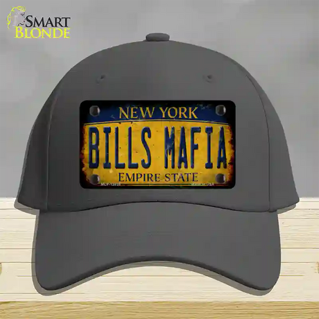 Bills Mafia New York Yellow Rusty Novelty License Plate Hat Tag Cotton / Charcoal