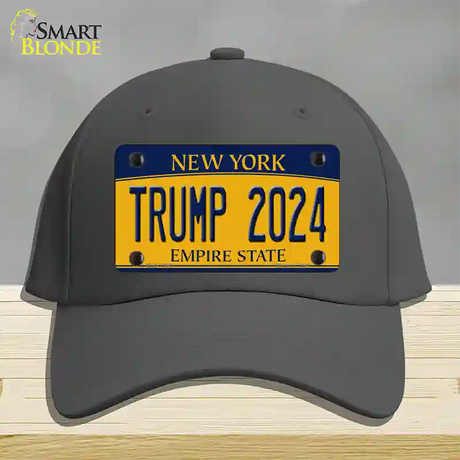 Trump 2024 New York Novelty License Plate Hat Cotton / Charcoal