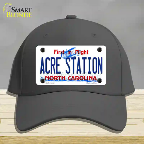 Acre Station North Carolina Novelty License Plate Hat Tag Cotton / Charcoal