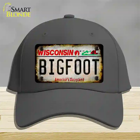 Bigfoot Wisconsin Novelty License Plate Hat Tag Cotton / Charcoal