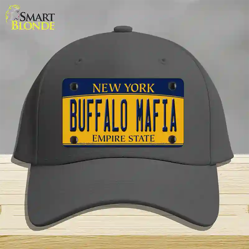 Buffalo Mafia NY Yellow Novelty License Plate Hat Tag Cotton / Charcoal