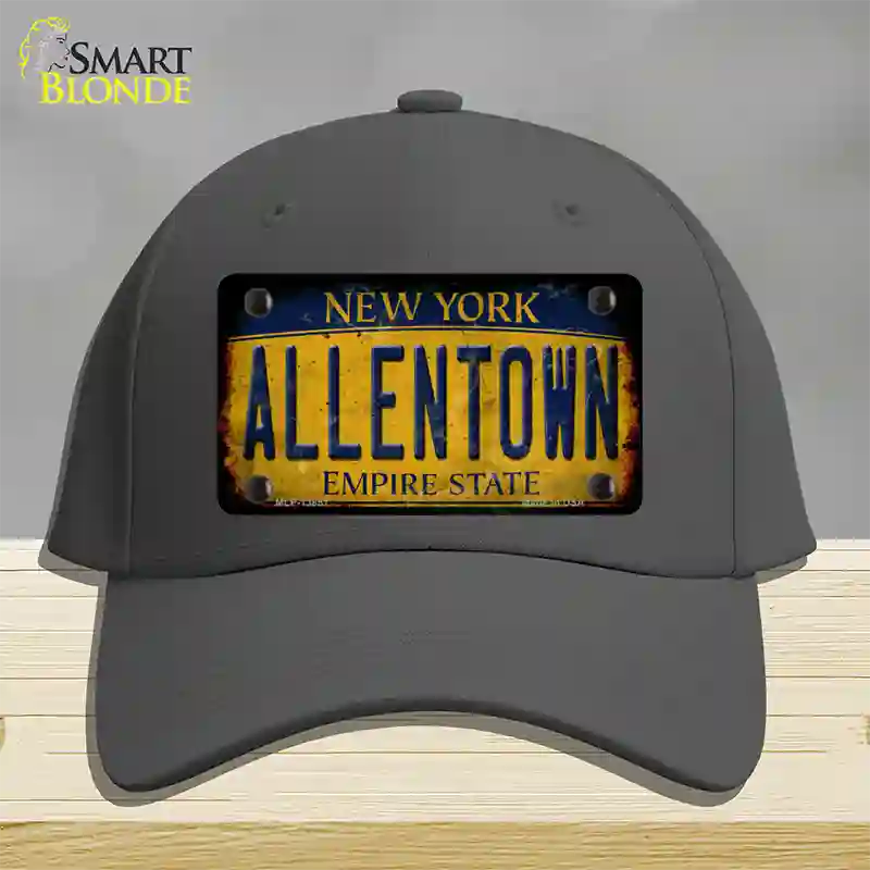 Allentown NY Yellow Rusty Novelty License Plate Hat Tag Cotton / Charcoal