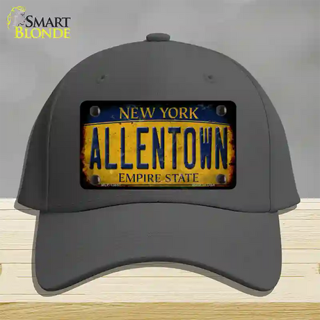 Allentown NY Yellow Rusty Novelty License Plate Hat Tag Cotton / Charcoal