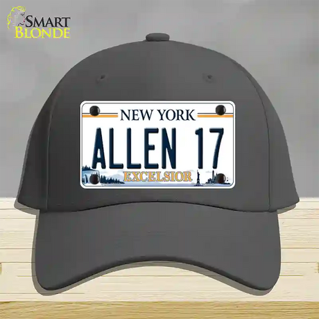 Allen 17 NY Excelsior Novelty License Plate Hat Tag Cotton / Charcoal