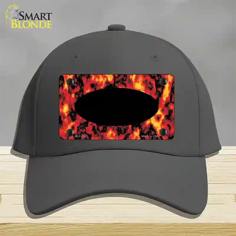 Fire Explosion With Black Center Oval Novelty License Plate Hat Cotton / Charcoal