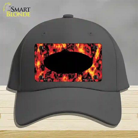 Fire Explosion With Black Center Oval Novelty License Plate Hat Cotton / Charcoal