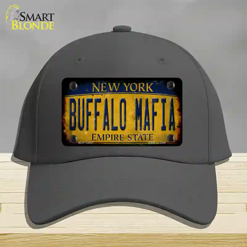 Buffalo Mafia NY Rusted Yellow Novelty License Plate Hat Tag Cotton / Charcoal