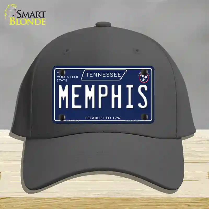 Memphis Tennessee Blue Novelty License Plate Hat Tag Cotton / Charcoal