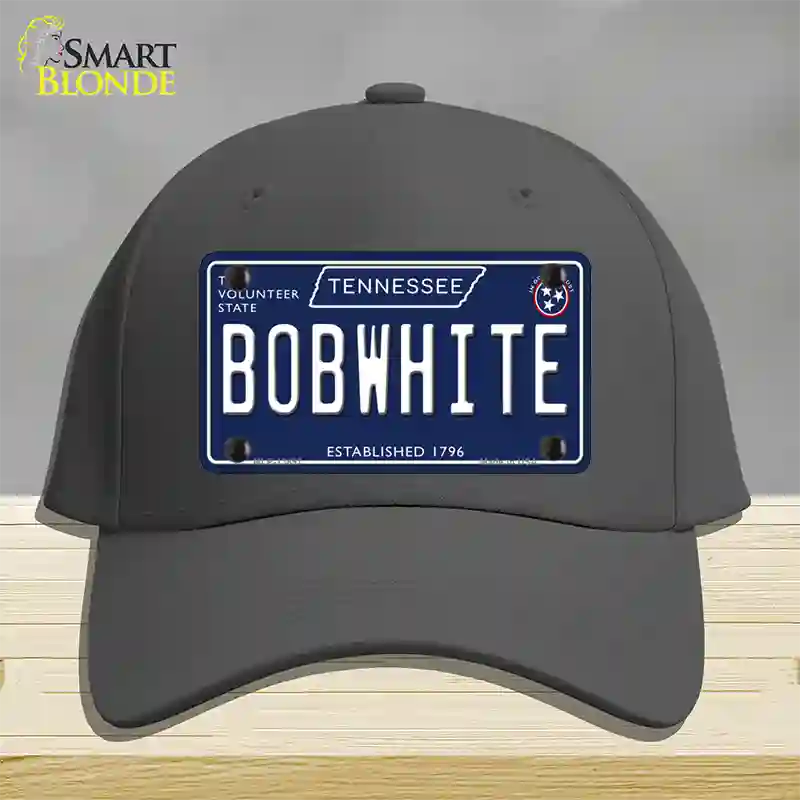 Bob White Tennessee Blue Novelty License Plate Hat Tag Cotton / Charcoal