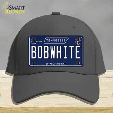 Bob White Tennessee Blue Novelty License Plate Hat Tag Cotton / Charcoal