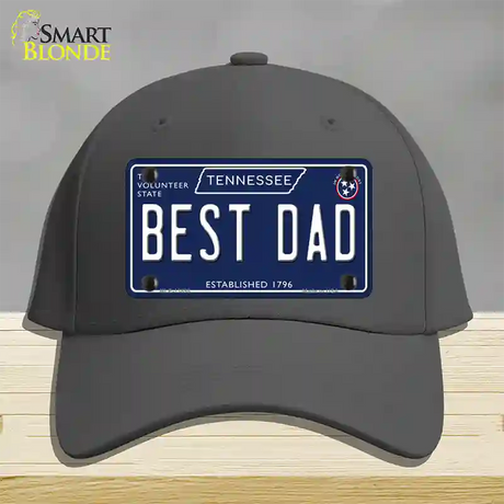 Best Dad Tennessee Blue Novelty License Plate Hat Tag Cotton / Charcoal