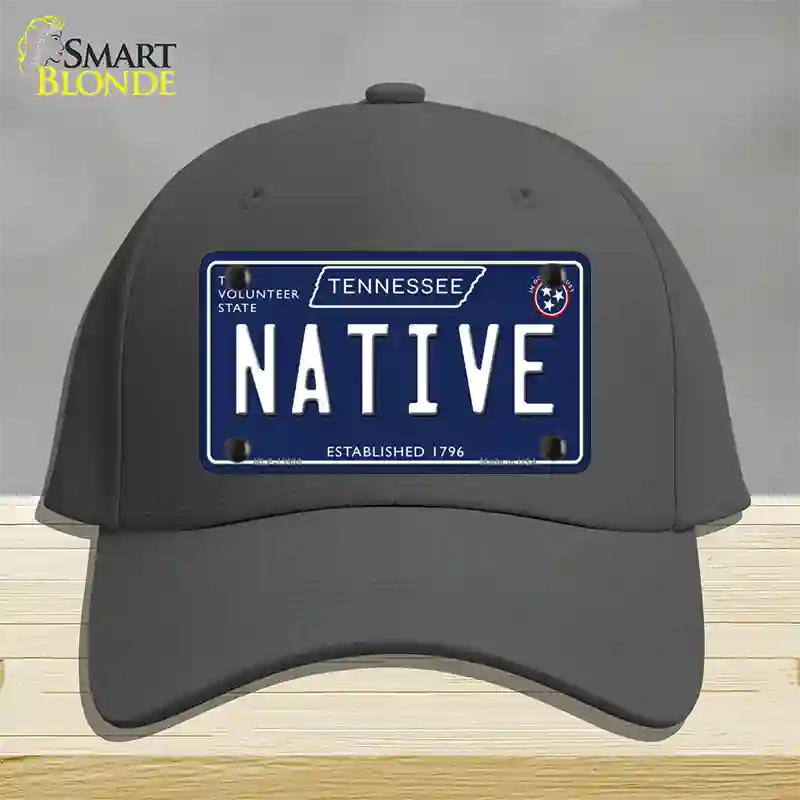 Native Tennessee Blue Novelty License Plate Hat Tag Cotton / Charcoal