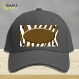 Brown White Zebra Center Oval Novelty License Plate Hat Cotton / Charcoal