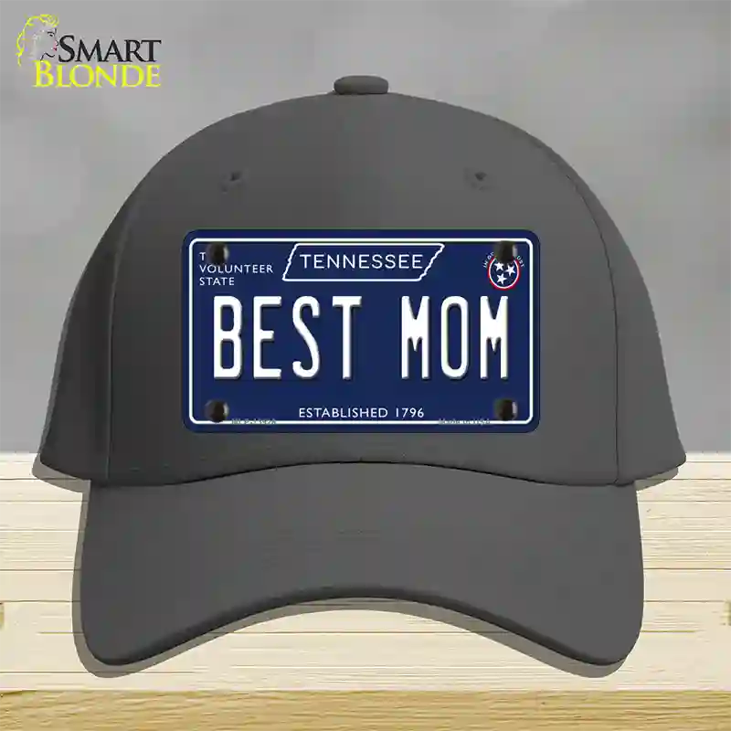 Best Mom Tennessee Blue Novelty License Plate Hat Tag Cotton / Charcoal