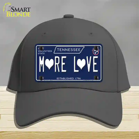 More Love Hearts Tennessee Blue Novelty License Plate Hat Tag Cotton / Charcoal