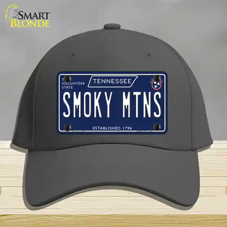 Smoky Mtns Tennessee Blue Novelty License Plate Hat Tag Cotton / Charcoal