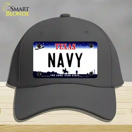 Texas Navy Novelty License Plate Hat Tag Cotton / Charcoal