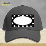 White Black Polka Dot Center Oval Novelty License Plate Hat Cotton / Charcoal