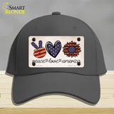 Peace Love America Novelty License Plate Hat Tag Cotton / Charcoal