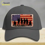 Military Soldiers American Flag Novelty License Plate Hat Tag Cotton / Charcoal