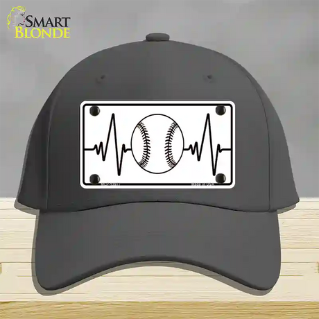 Baseball Heart Beat Novelty License Plate Hat Tag Cotton / Charcoal