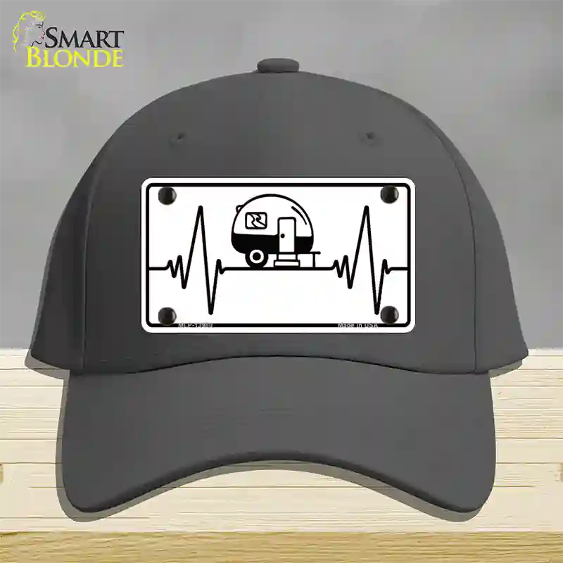 Camping Heart Beat Novelty License Plate Hat Tag Cotton / Charcoal