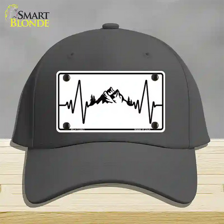 Mountains Heart Beat Novelty License Plate Hat Tag Cotton / Charcoal