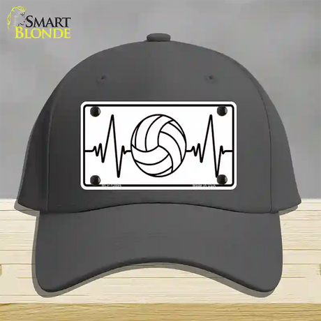 Volleyball Heart Beat Novelty License Plate Hat Tag Cotton / Charcoal