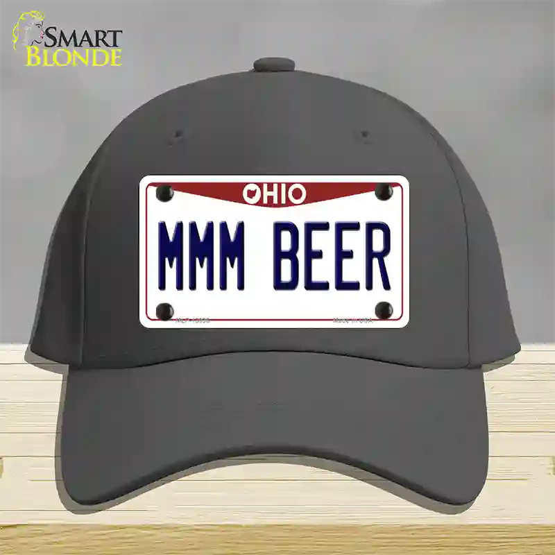 MMM Beer Ohio Novelty License Plate Hat Tag Cotton / Charcoal