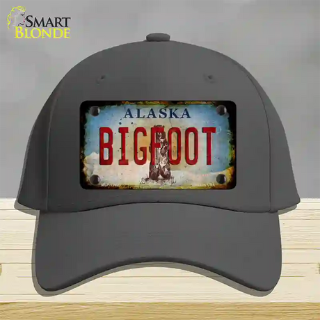 Bigfoot Alaska Novelty License Plate Hat Tag Cotton / Charcoal