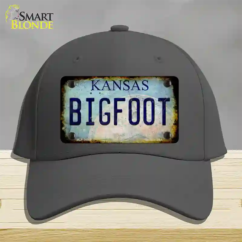 Bigfoot Kansas Novelty License Plate Hat Tag Cotton / Charcoal