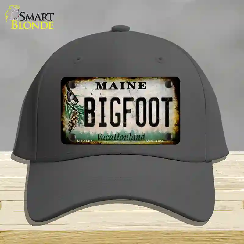 Bigfoot Maine Novelty License Plate Hat Tag Cotton / Charcoal