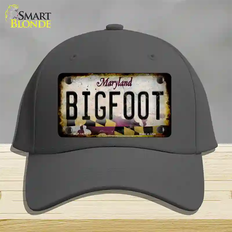 Bigfoot Maryland Novelty License Plate Hat Tag Cotton / Charcoal