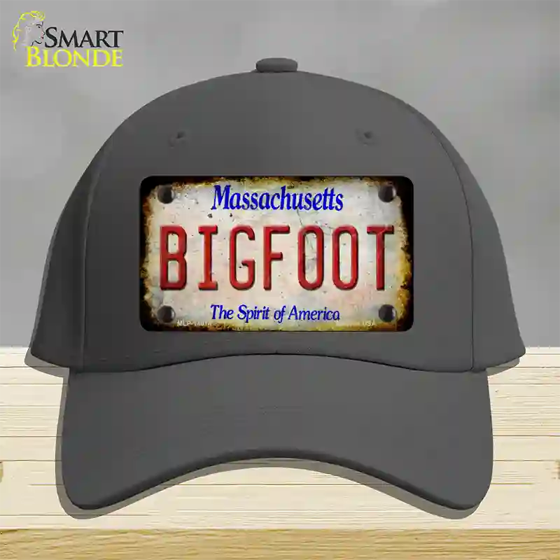 Bigfoot Massachusetts Novelty License Plate Hat Tag Cotton / Charcoal