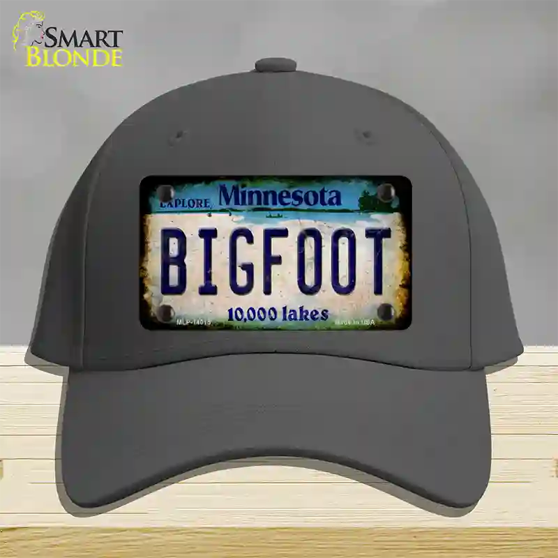 Bigfoot Minnesota Novelty License Plate Hat Tag Cotton / Charcoal