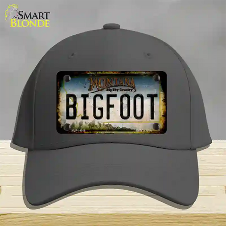 Bigfoot Montana Novelty License Plate Hat Tag Cotton / Charcoal