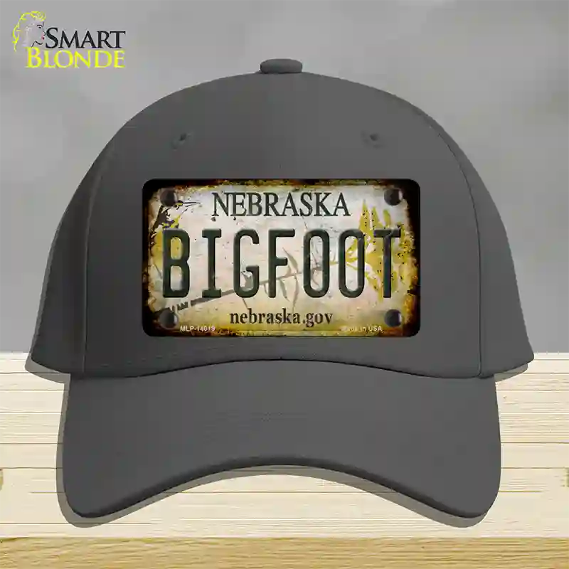 Bigfoot Nebraska Novelty License Plate Hat Tag Cotton / Charcoal