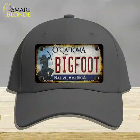 Bigfoot Oklahoma Novelty License Plate Hat Tag Cotton / Charcoal