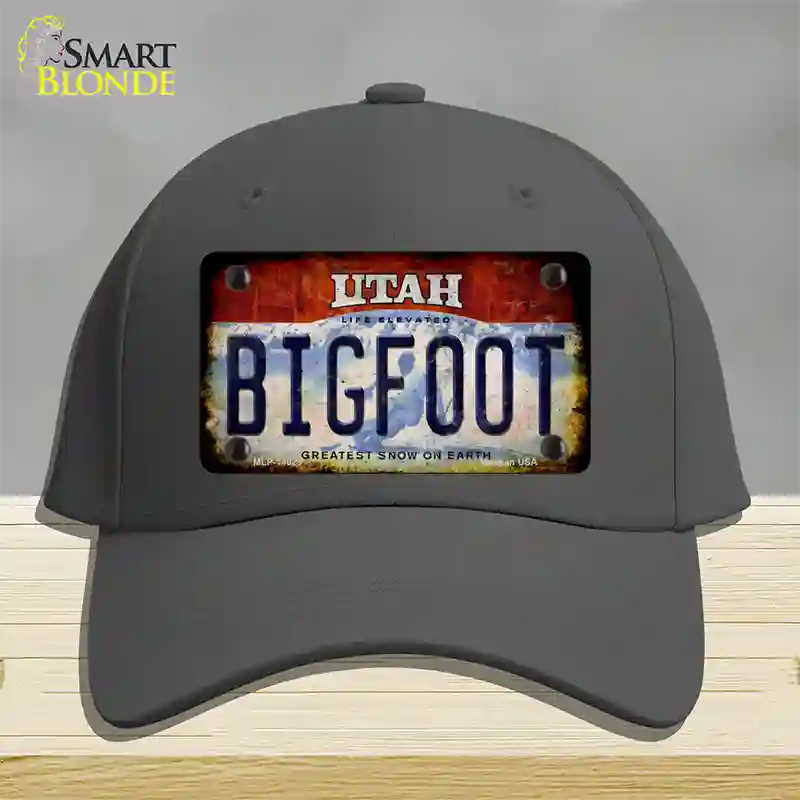 Bigfoot Utah Novelty License Plate Hat Tag Cotton / Charcoal