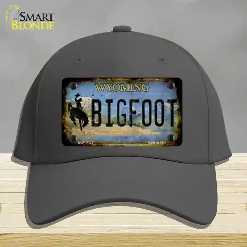 Bigfoot Wyoming Novelty License Plate Hat Tag Cotton / Charcoal