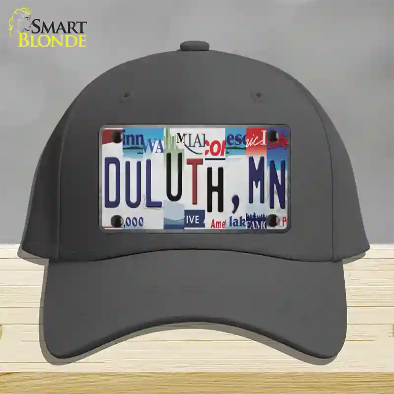 Duluth MN Strip Art Novelty License Plate Hat Tag Cotton / Charcoal