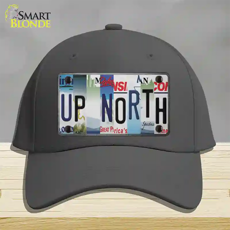 Up North Strip Art Novelty License Plate Hat Tag Cotton / Charcoal